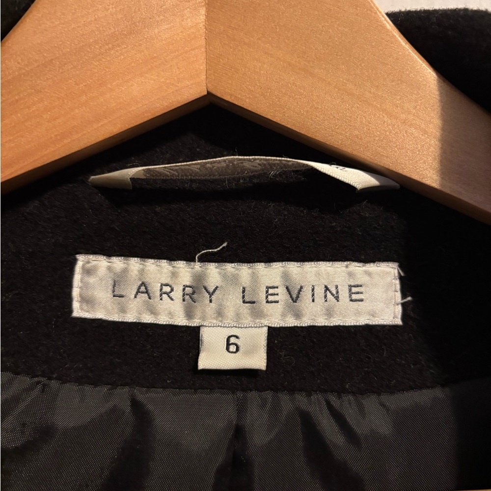 Larry Levine long Walking Coat, Black, Size 6 - Picture 5 of 6